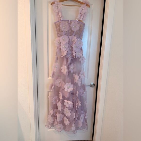 NEW BRONX AND BANCO Rosalie Lilac Lavender Floral Gown, wedding guest max - Picture 10 of 13